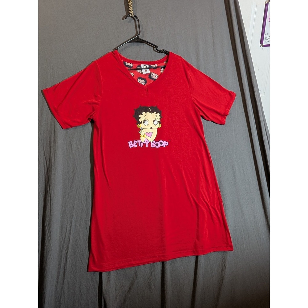 Betty‎ Boop Shirt Red Vintage Y2K Sweetheart Cute Hearts TShirt Size XL